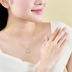 Mặt dây chuyền Kim cương Vàng trắng 58,5% (14K) PNJ My First Diamond DDDDW002966
